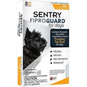 FiproGuard for Small Dogs up to 22 lbs (3 Doses) | Sentry